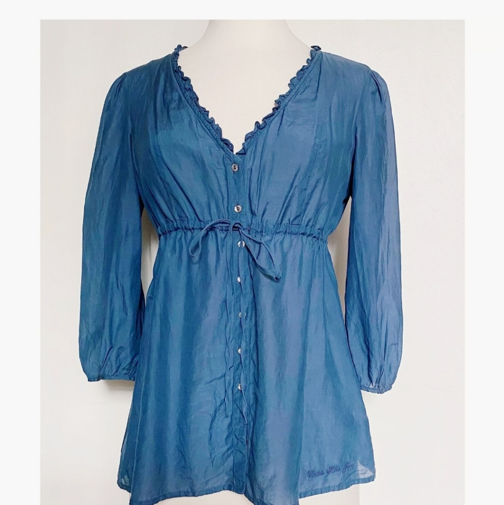 Calvin Kline silk cotton empire waist top xl